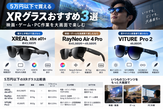 5万円以下で買えるXRグラスおすすめ【2026年版】