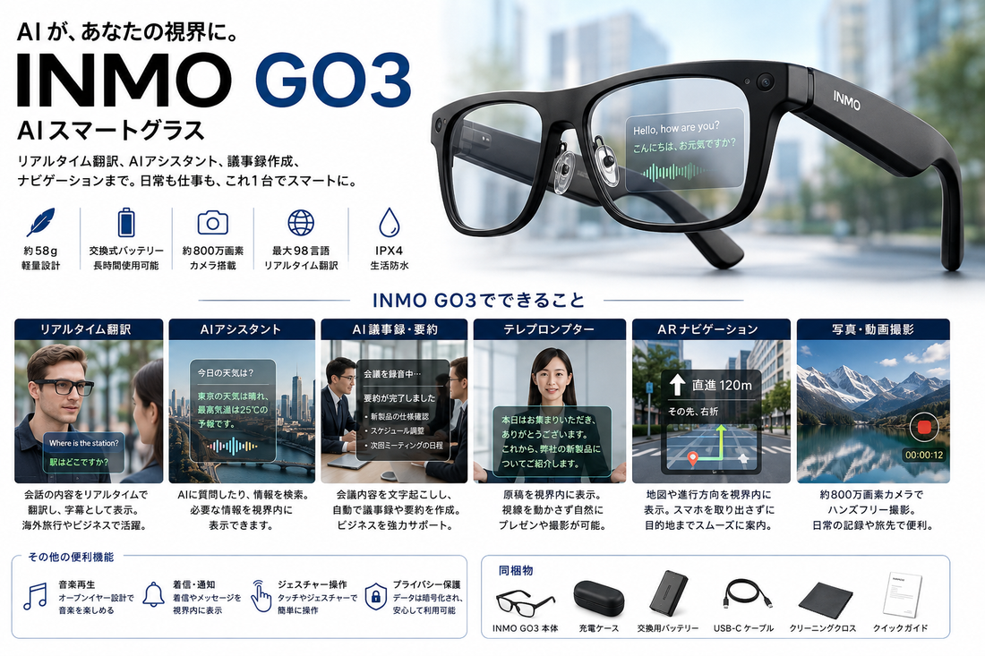 INMO GO3とは？何ができるAIスマートグラスなのか解説