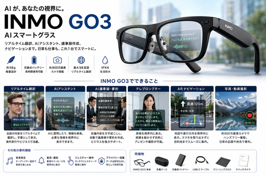 INMO GO3とは？何ができるAIスマートグラスなのか解説