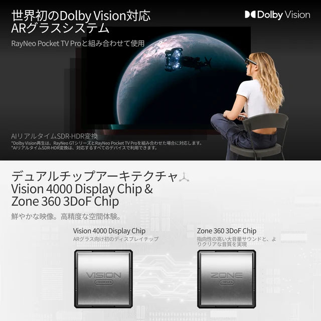RayNeo GT｜201インチ大画面・ネイティブ3DoF対応ARグラス